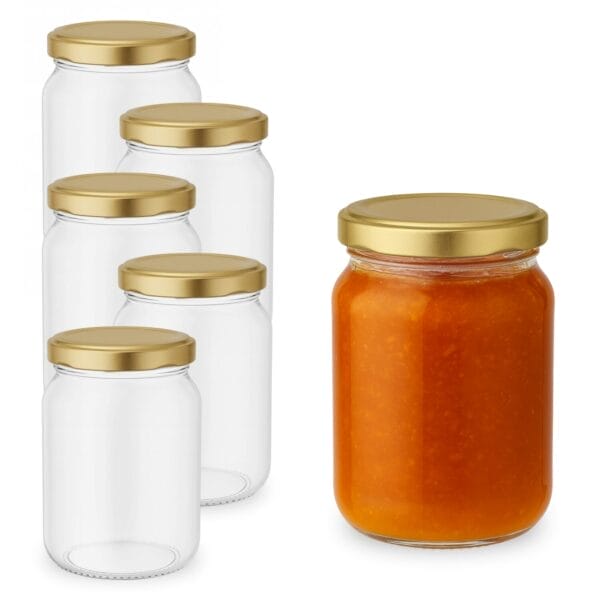 YUEYEE Barattoli Vetro Con Coperchi E Bande, 450l Barattolo Di Stoccaggio Alientare Per - Foto 5
