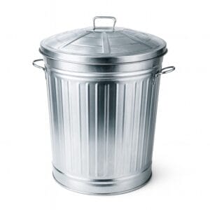 Pattumiera zincata con coperchio