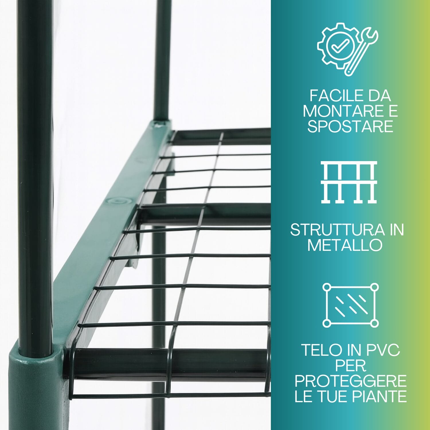 Serra da balcone con struttura in metallo e telo protettivo PVC