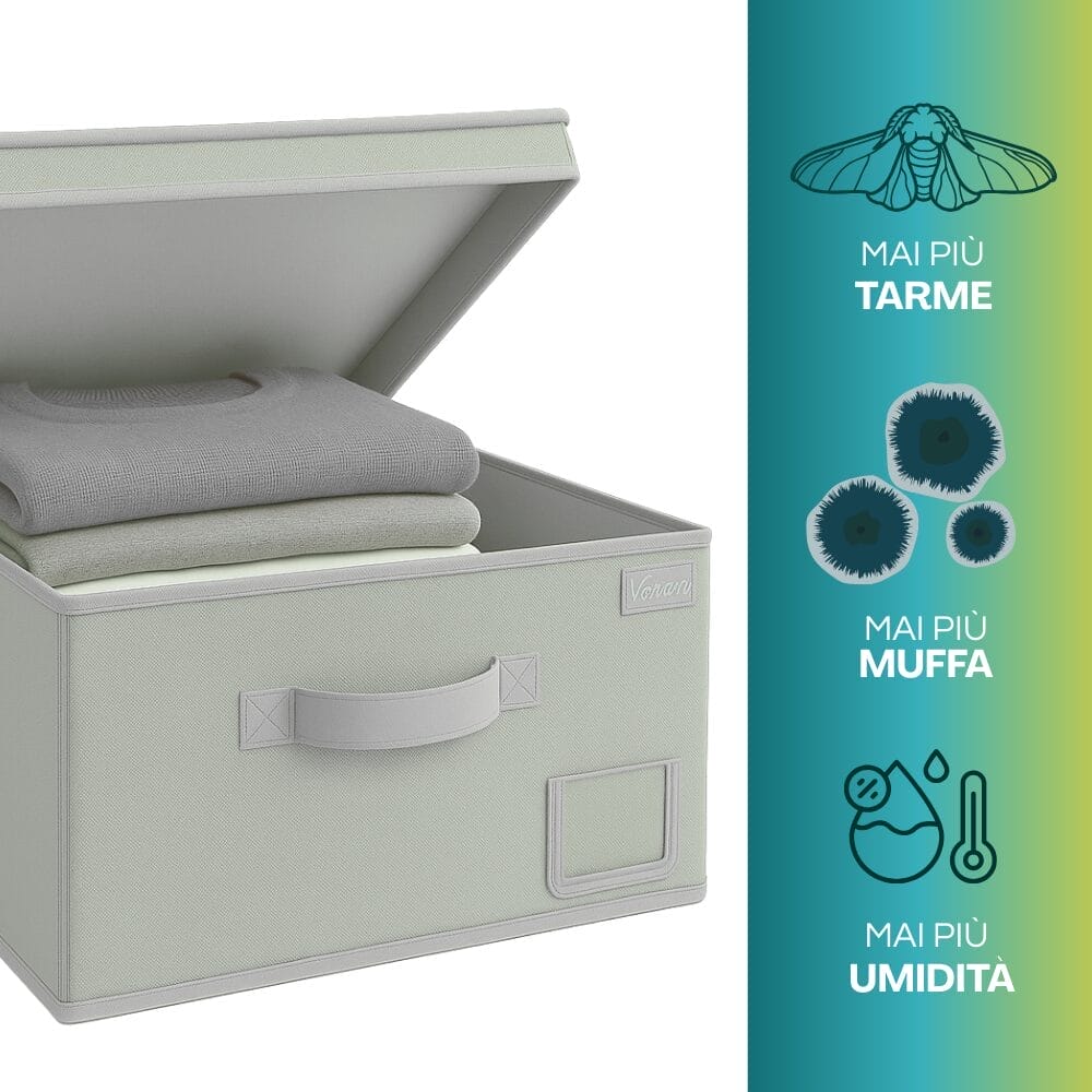 Scatola portaoggetti Oxford beige con protezione antimuffa, antitarme e antiumidità