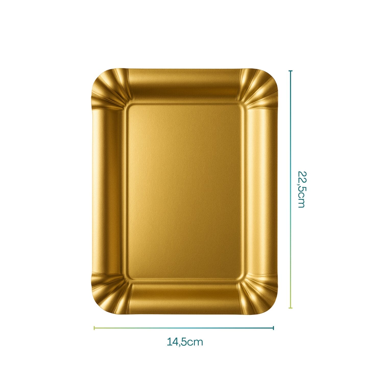 Vassoio cartone oro 22,5x14,5 cm monoporzione per pasticceria, catering o finger food