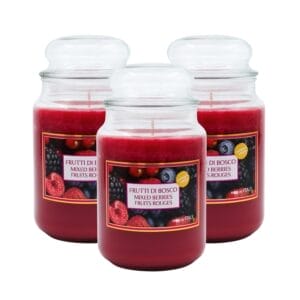 Set 3 candele profumate in giara da 510 gr Frutti di Bosco