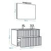 2-arredo-bagno-misure Dimensioni mobile bagno sospeso con lavabo 88x46x45 cm e specchio 70x88 cm