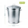 Bidone in metallo zincato da 18 litri con coperchio, diametro 30 cm e altezza 35 cm