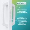 Porta a soffietto bianca dettaglio maniglia ergonomica con chiusura magnetica