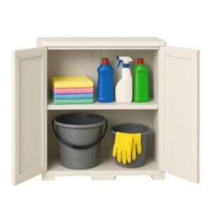 Armadietto basso in plastica a 2 ante