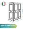 27-mobile portascope misure Disegno tecnico mobile multiuso 79x43x85,5 cm in plastica effetto legno Made in Italy