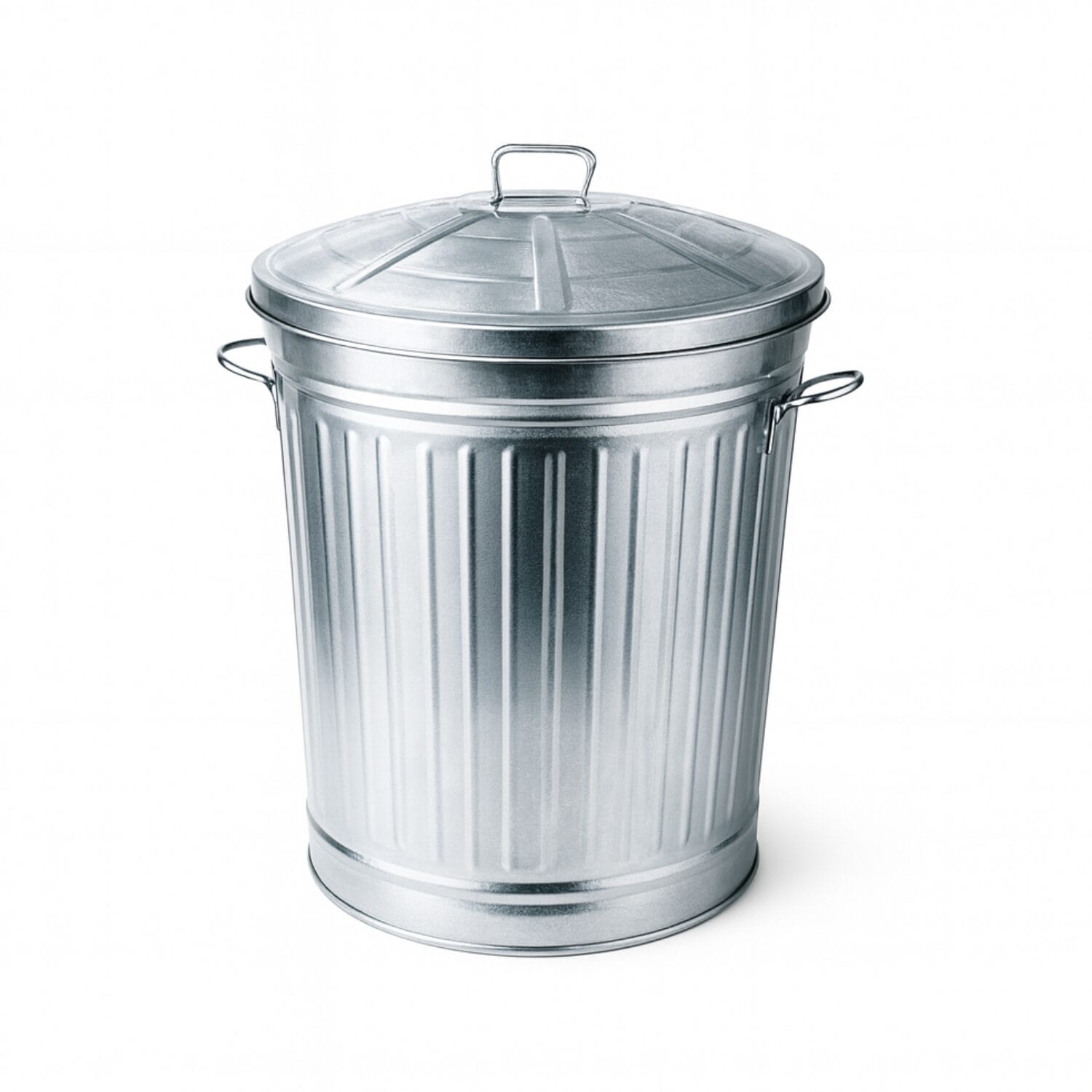 Pattumiera in metallo zincato da 35 litri con coperchio