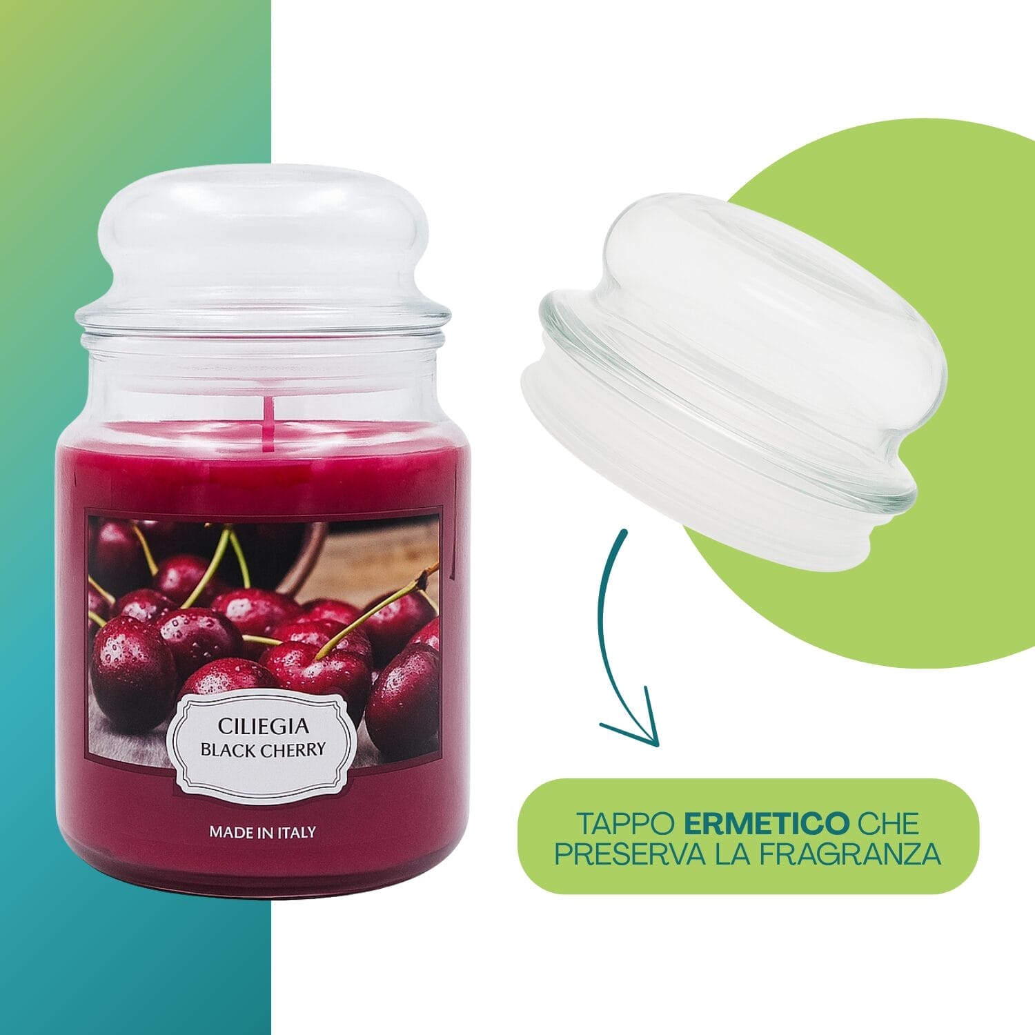 3-candela-ciliegia-tappo Candela Black Cherry con tappo ermetico salva fragranza