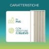 Porta a soffietto PVC con venature legno in rilievo resistente e pratica