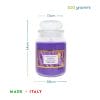32-candela-lavanda-misure Candela lavanda viola 510g con misure 14x9,8 cm Made in Italy