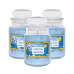 Set 3 candele profumate in giara da 510 gr Fiori di cotone
