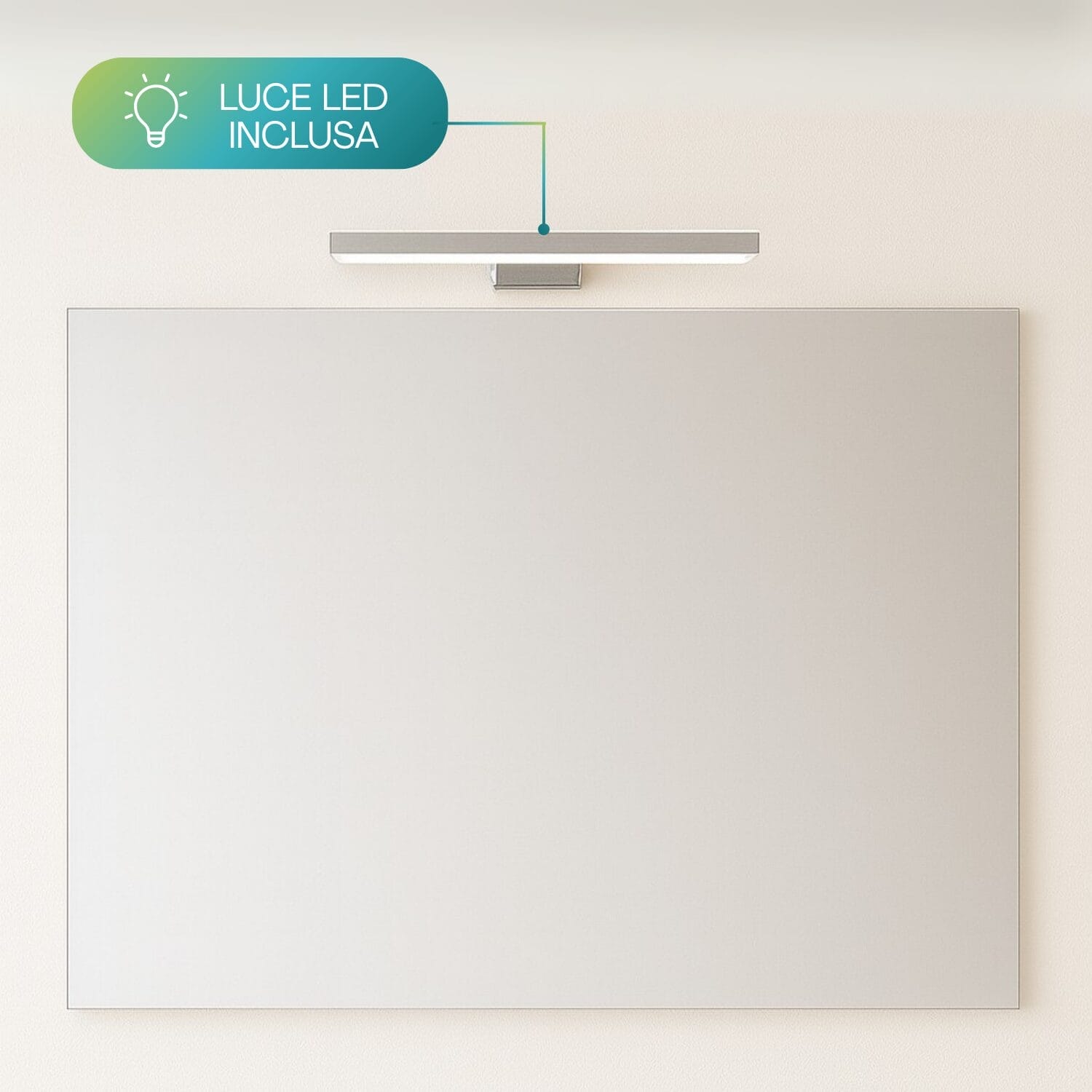 Specchio bagno moderno con luce LED integrata