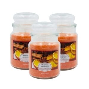 Set 3 candele profumate in giara da 510 gr Profumazione Arancia speziata