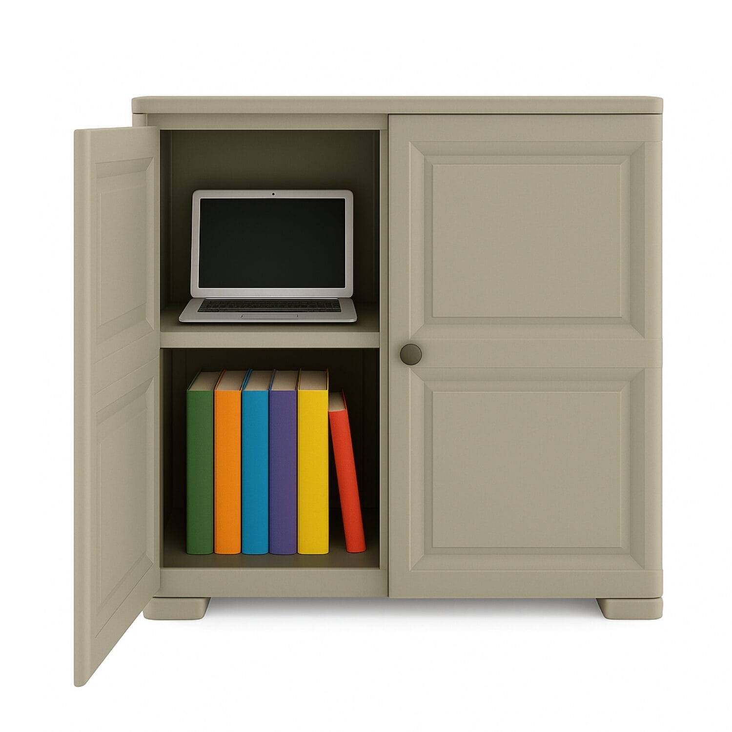 Mobile Paluplus talpa in plastica effetto legno con ante e ripiani interni