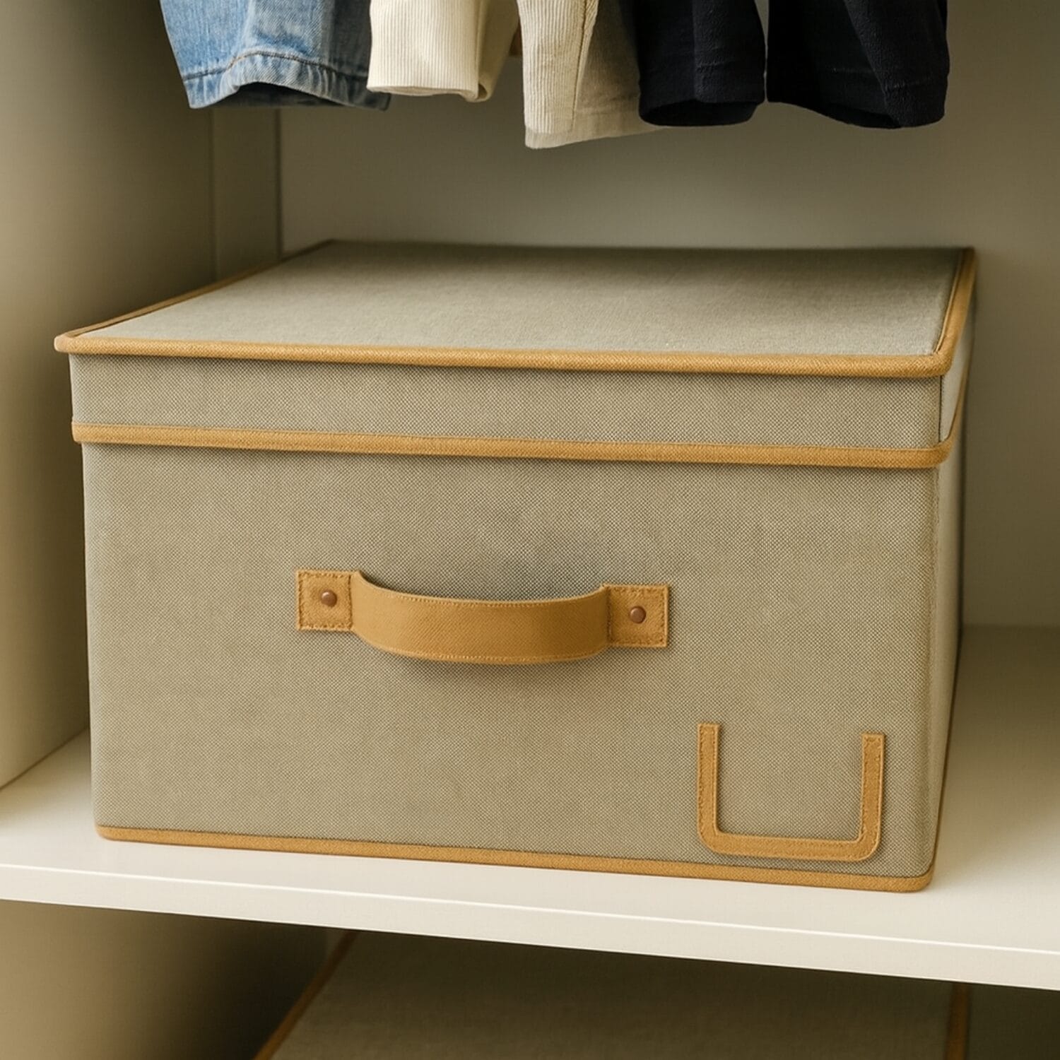 Contenitore Oxford con coperchio rigido, ideale per organizzare vestiti in armadio