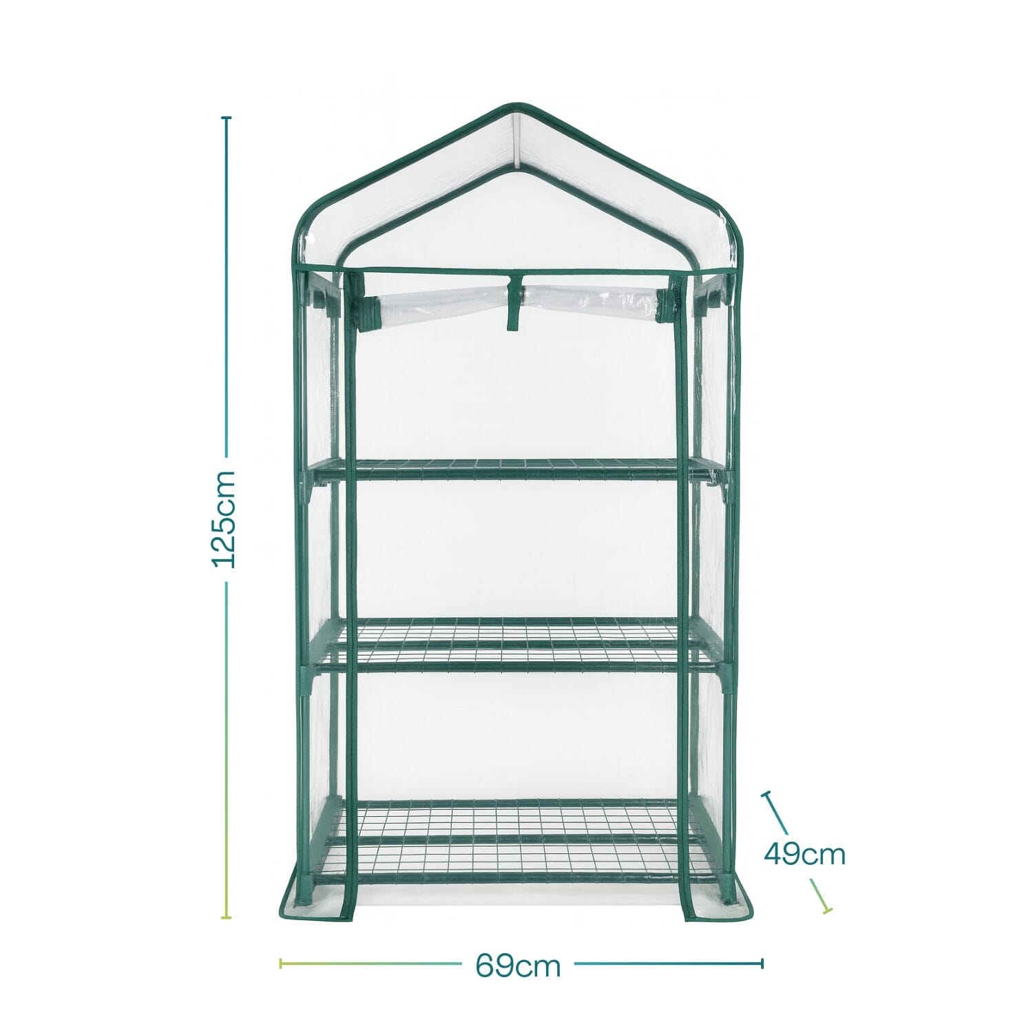 Serra da giardino 3 ripiani 125x69x49 cm