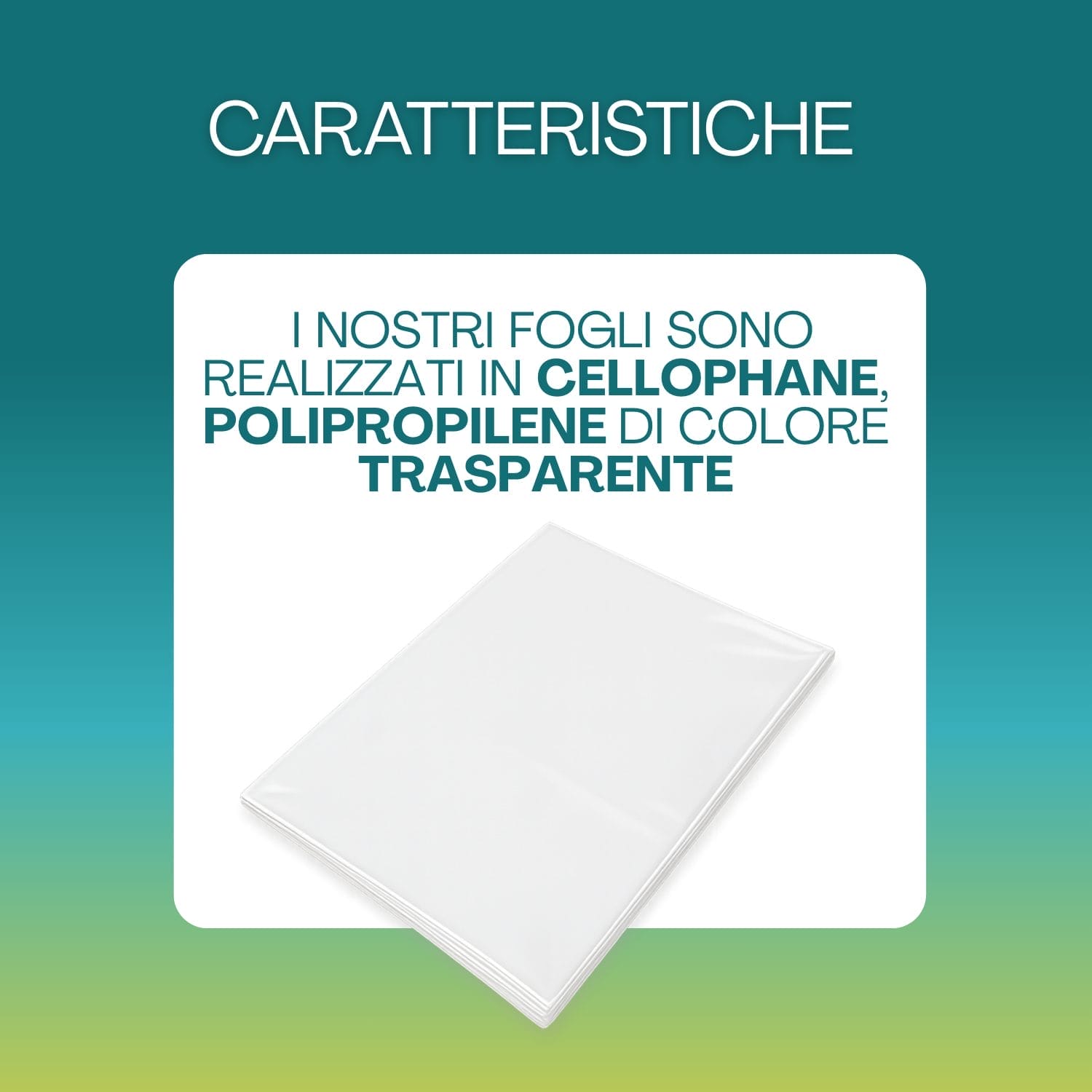 Fogli in cellophane trasparente per confezioni regalo realizzati in polipropilene