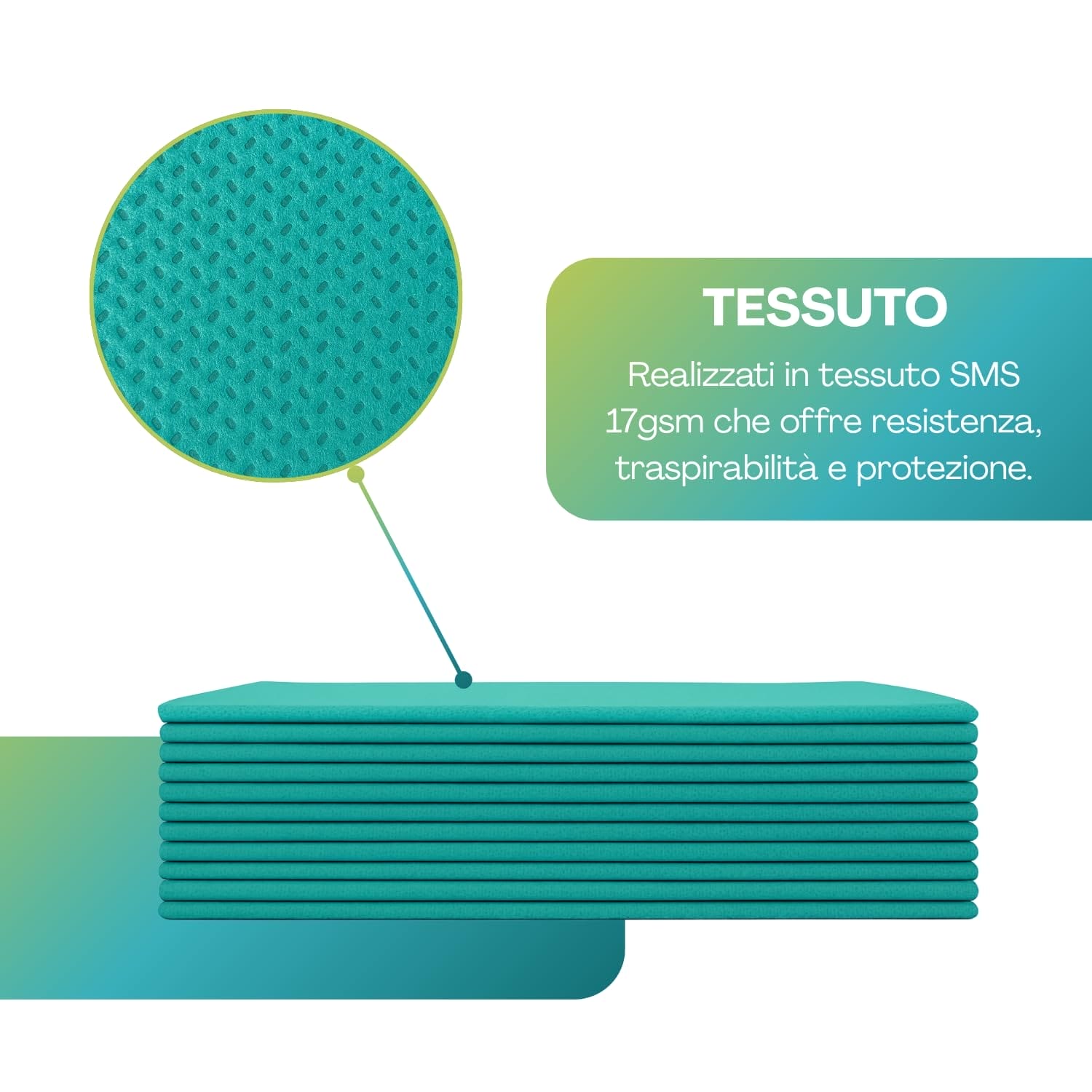 Tessuto SMS 17gsm traspirante per lenzuolini medici monouso resistenti