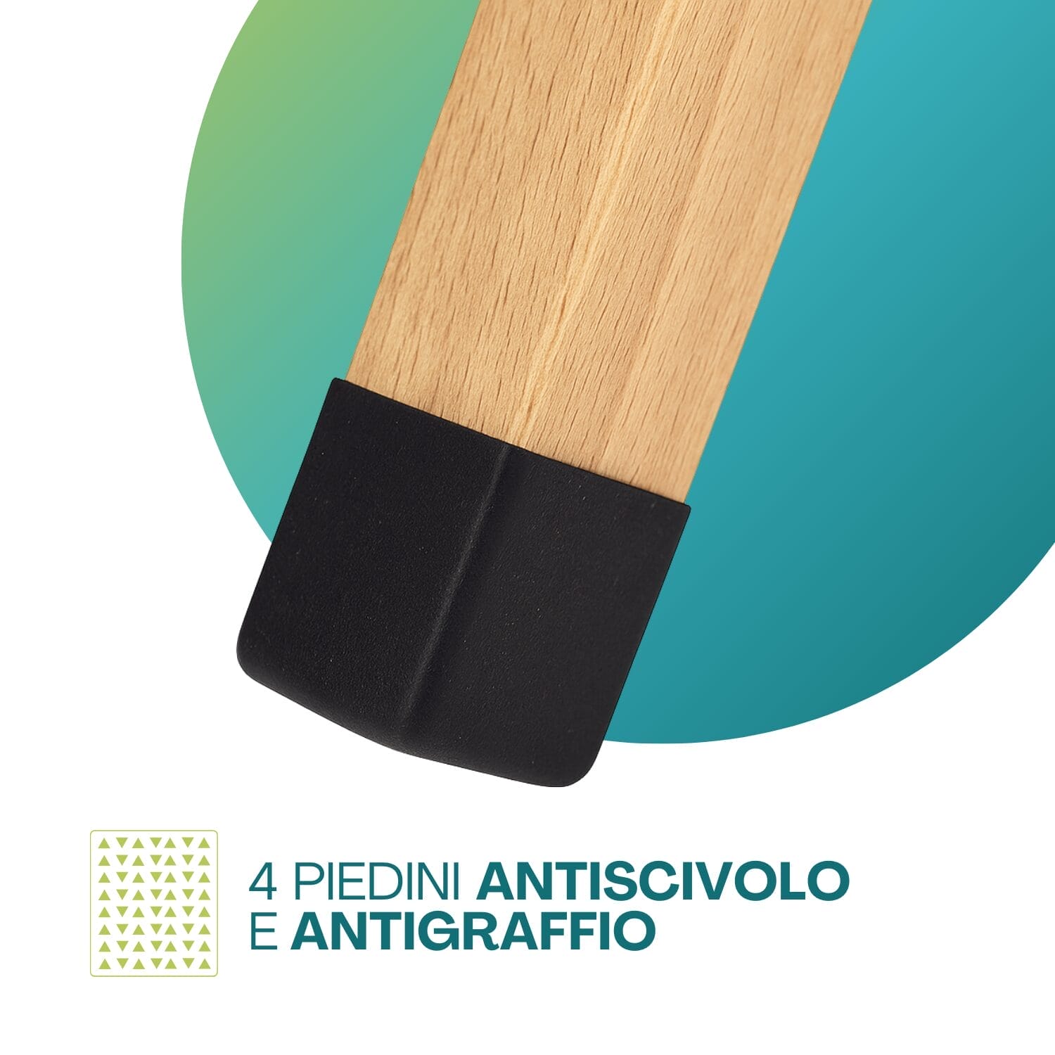 Dettaglio piedino antiscivolo antigraffio asse da stiro in legno