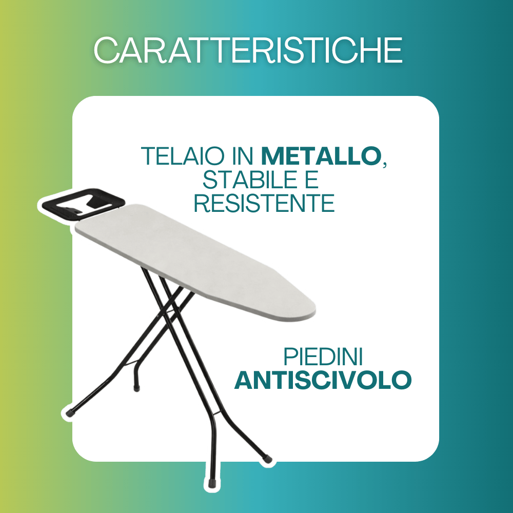 asse da stiro telaio Asse da stiro con telaio in metallo e piedini antiscivolo resistente