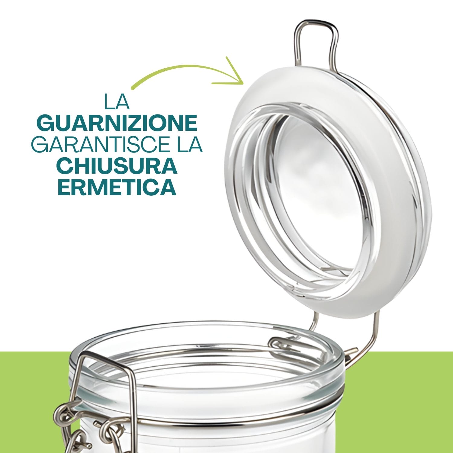 Guarnizione in silicone per barattolo in vetro che garantisce chiusura ermetica e conservazione sicura