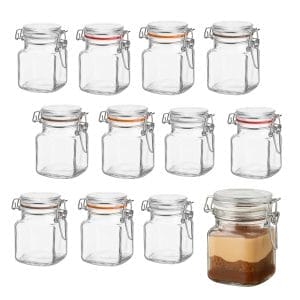 Barattolo di vetro quadrato ermetico da 100 ml