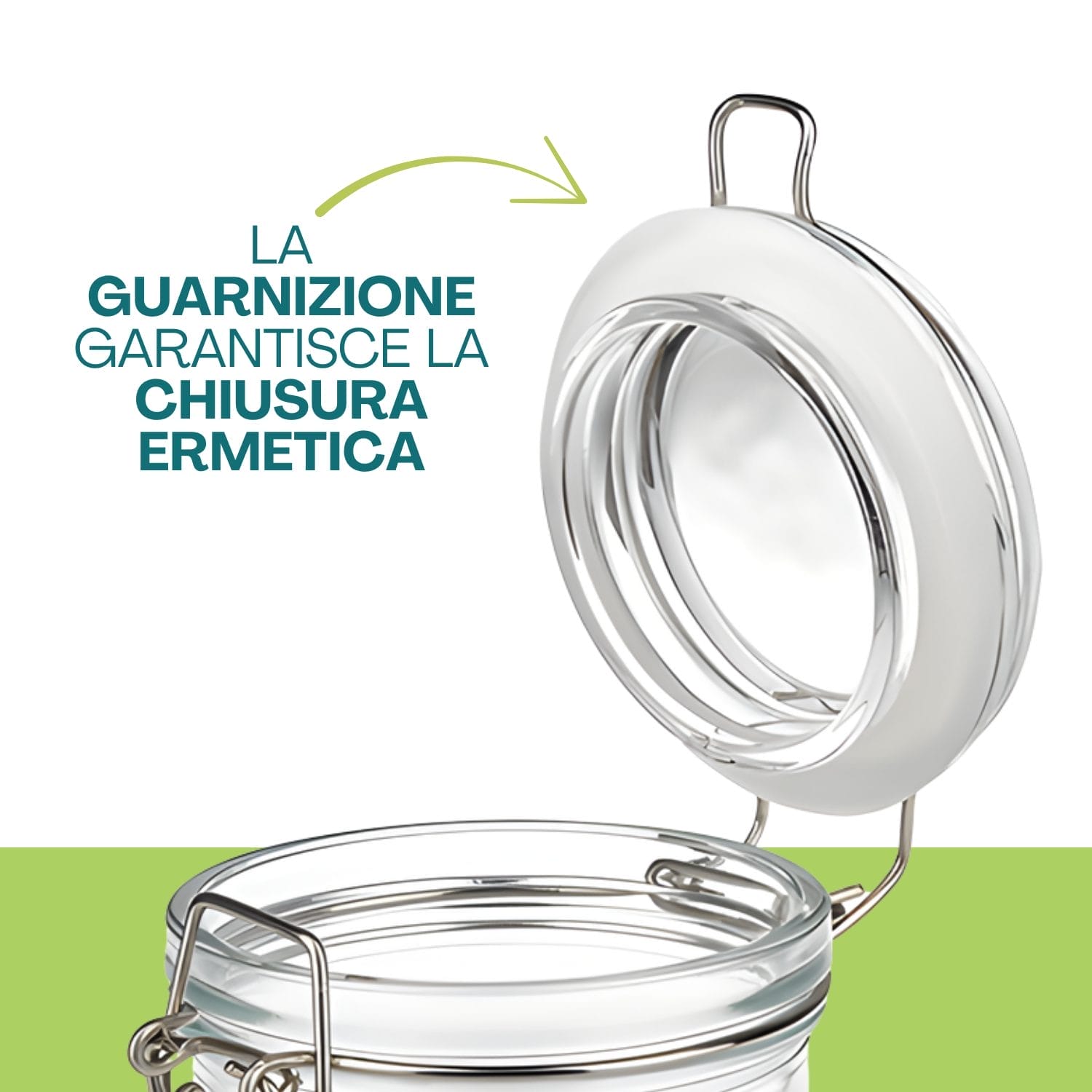 Guarnizione in silicone per barattoli piccoli in vetro, chiusura ermetica sicura