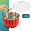 bbq da tavola griglia Barbecue da tavolo con griglia removibile e braciere in acciaio inox