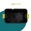 box attrezzi 150 litri Baule porta attrezzi in plastica rigida nera capacità 150 litri con chiusura a scatto