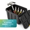 box attrezzi plastica dura Contenitore porta attrezzi 150 litri in plastica dura nera resistente con coperchio