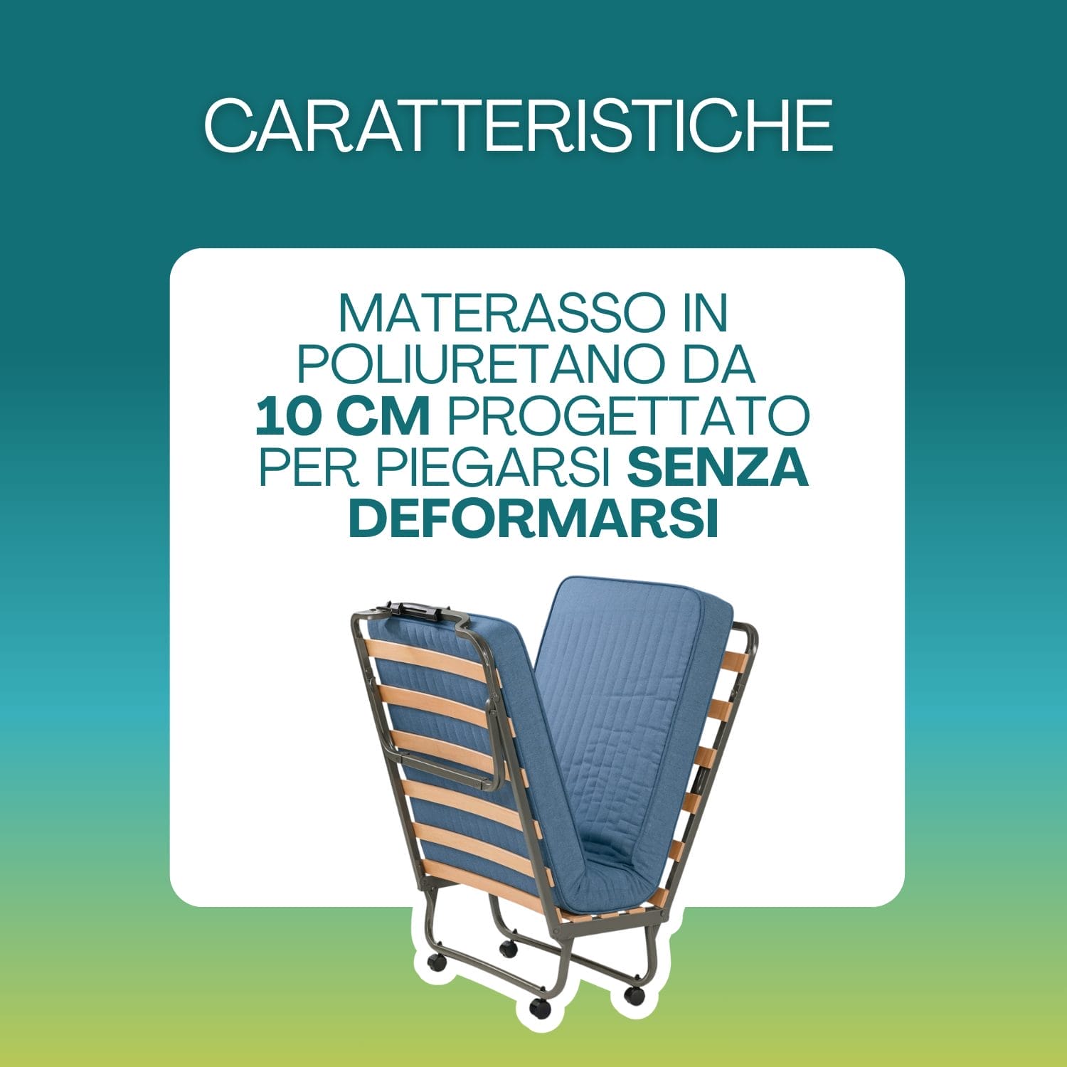 brandina con materasso caratteristiche Brandina pieghevole con materasso in poliuretano 10 cm anti deformazione