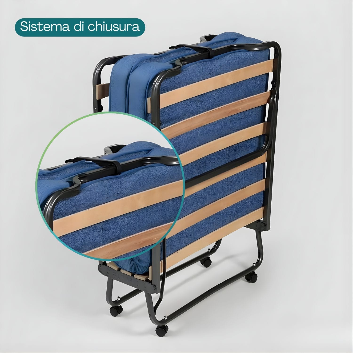 brandina con materasso sistema di blocco Sistema di blocco brandina pieghevole per mantenere il materasso chiuso