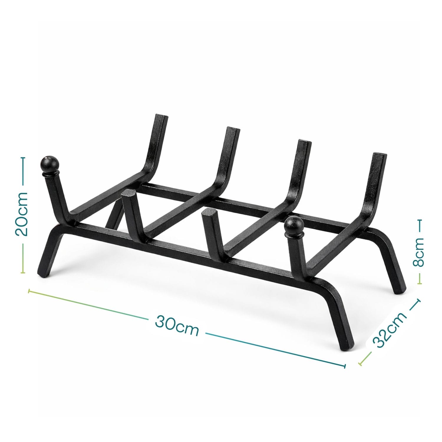 brucialegna a 4 barre misure Brucialegna a 4 barre in ferro battuto con misure 30x32x20 cm