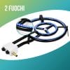 bruciatore a gas 2 fuochi Bruciatore a gas a 2 fuochi con doppia corona e fiamma potente per cottura uniforme e rapida