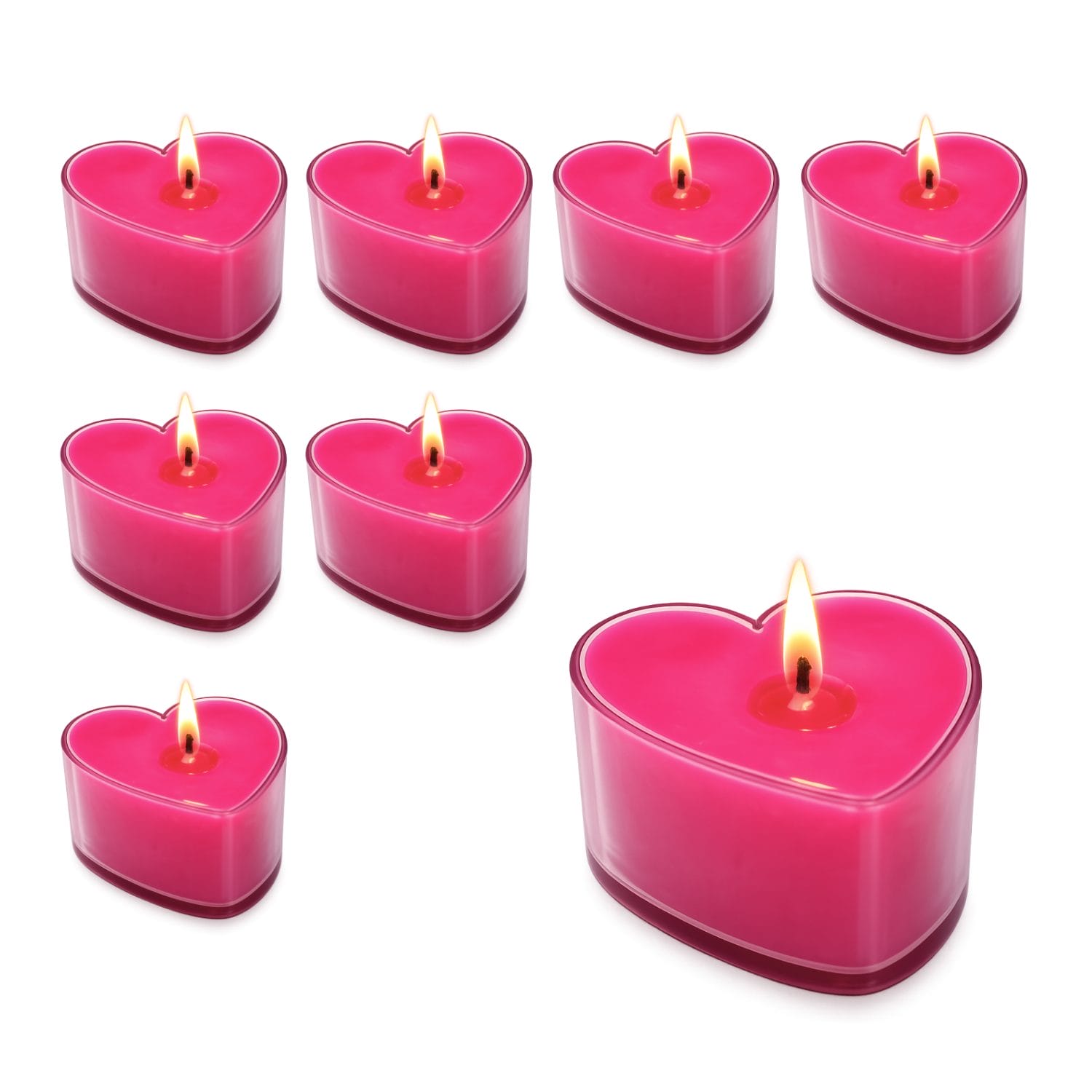 Set 8 candele profumate rosa a forma di cuore per decorazioni romantiche