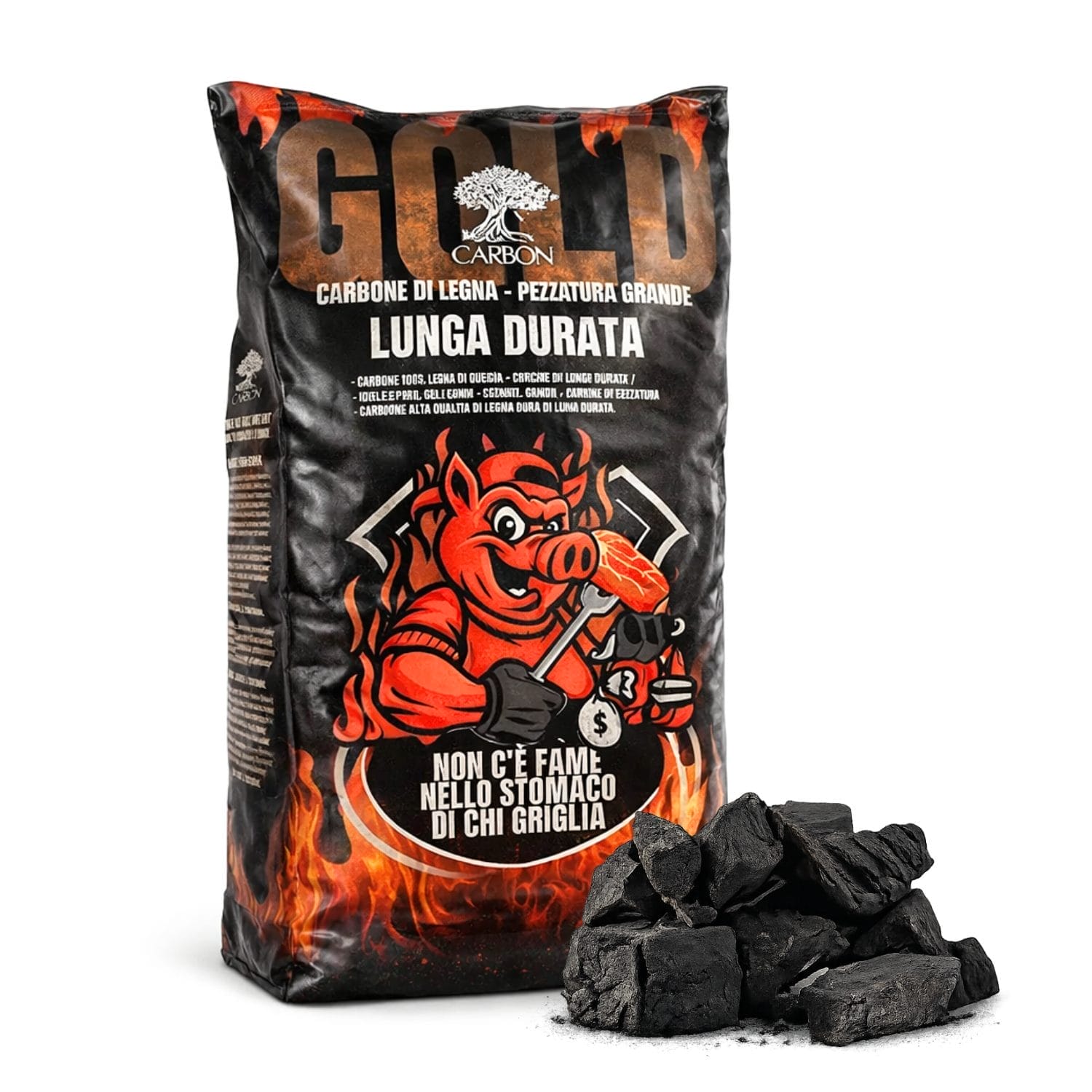 Carbone di legna naturale per barbecue confezione da 9 kg