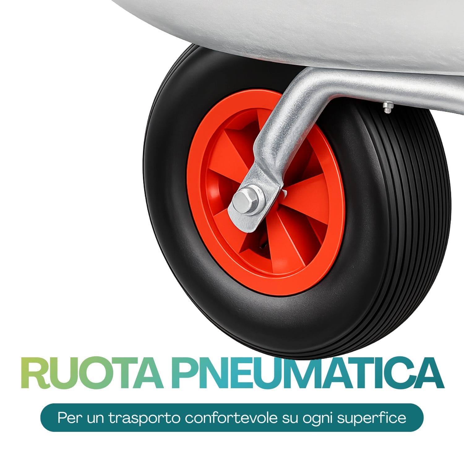 Ruota pneumatica per carriola da giardino