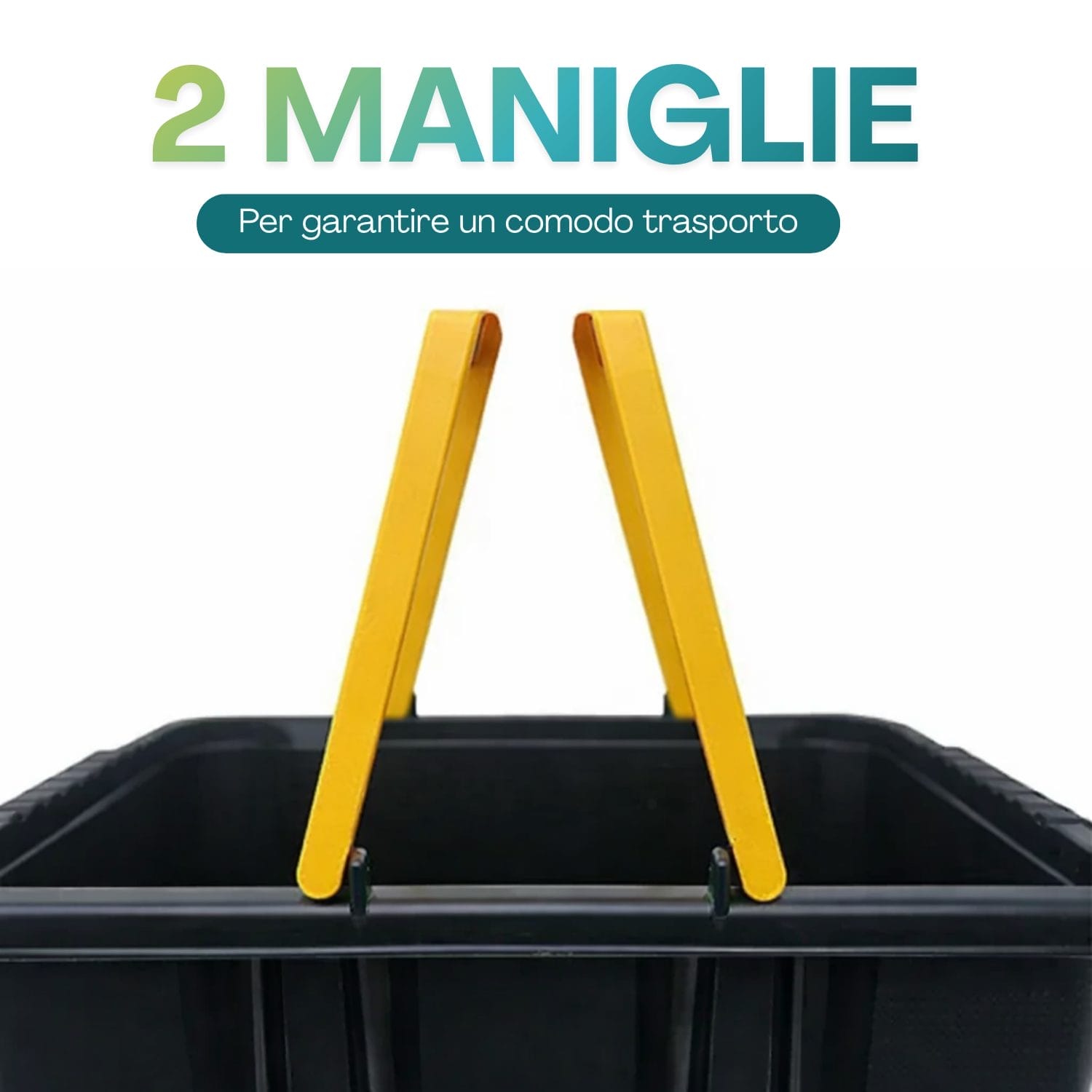 Cassetta attrezzi con doppia maniglia per trasporto comodo