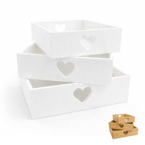 Set 3 Cassette in legno impilabili