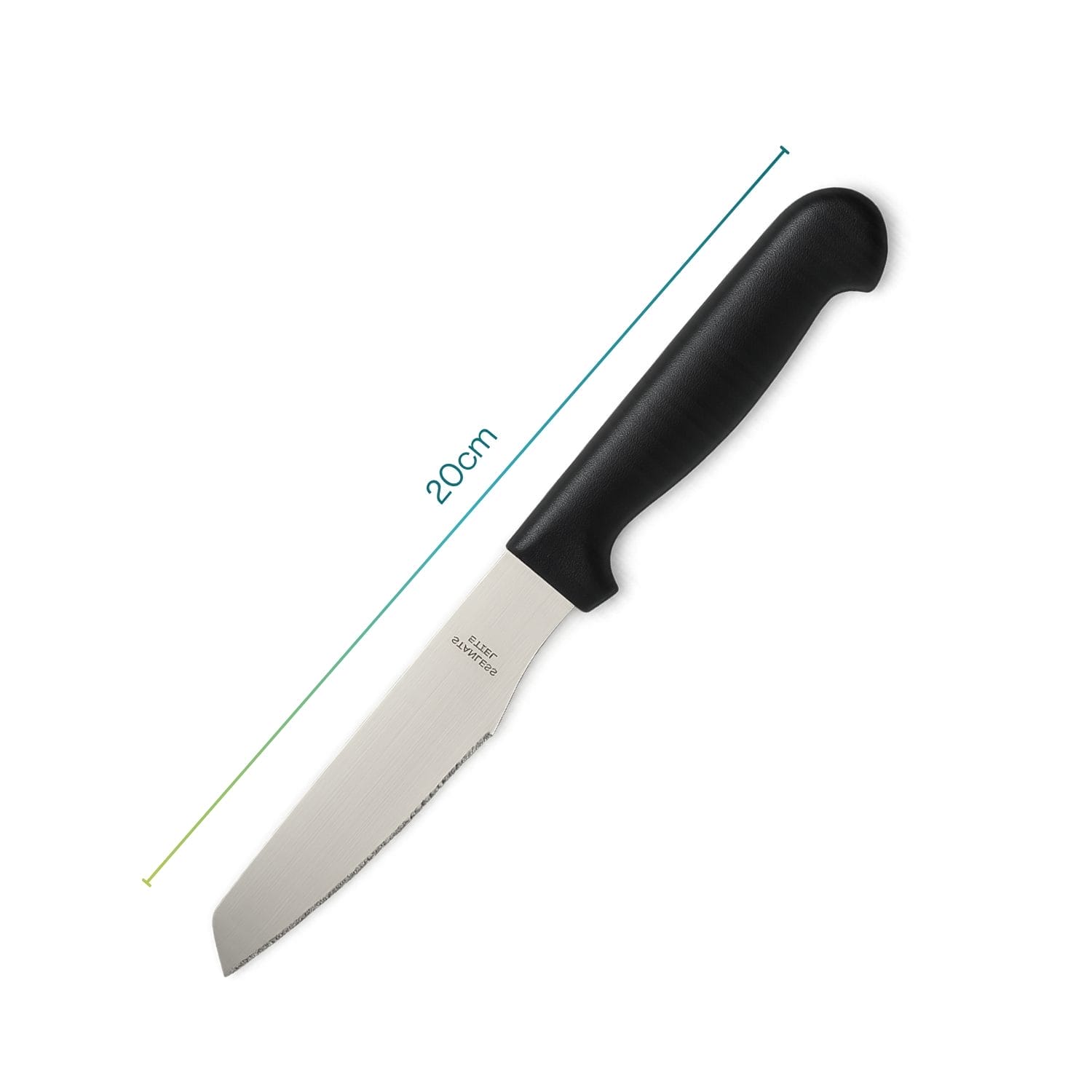 Coltello da tavola Paluplus da 20 cm con lama in acciaio inox seghettata