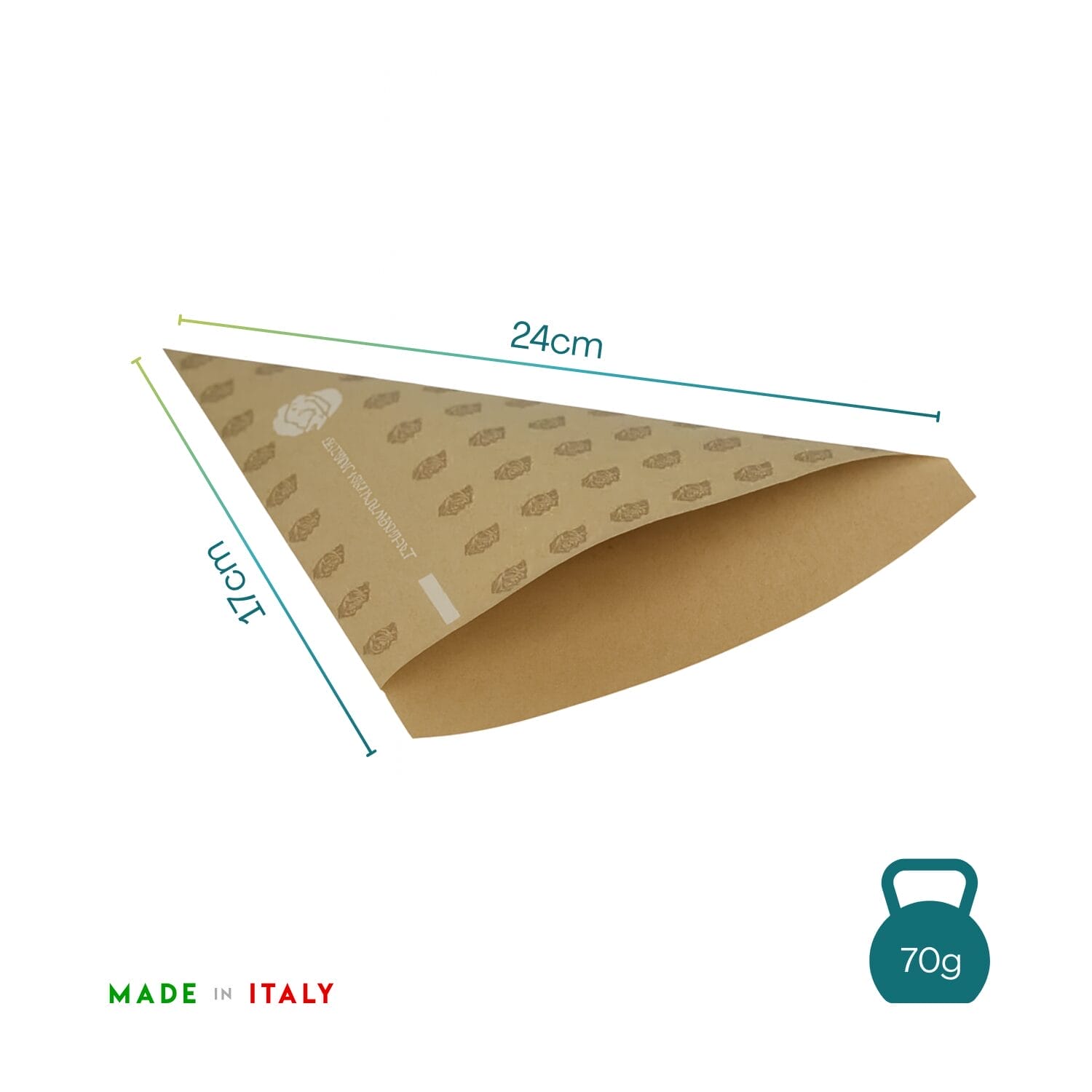 Cono in carta per fritti 24x17 cm 70 g Made in Italy per patatine e street food