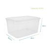Contenitore plastica 43 litri trasparente con coperchio misure 58x38,5x29 cm