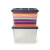 Contenitore grande 59 litri in plastica trasparente con coperchio grigio