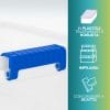 contenitore-65-litri-chiusura Contenitore plastica trasparente con chiusure a scatto blu robuste e impilabili
