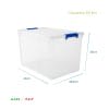 contenitore-65-litri-misure Contenitore 65 litri in plastica trasparente con misure 58x43x38,5 cm Made in Italy