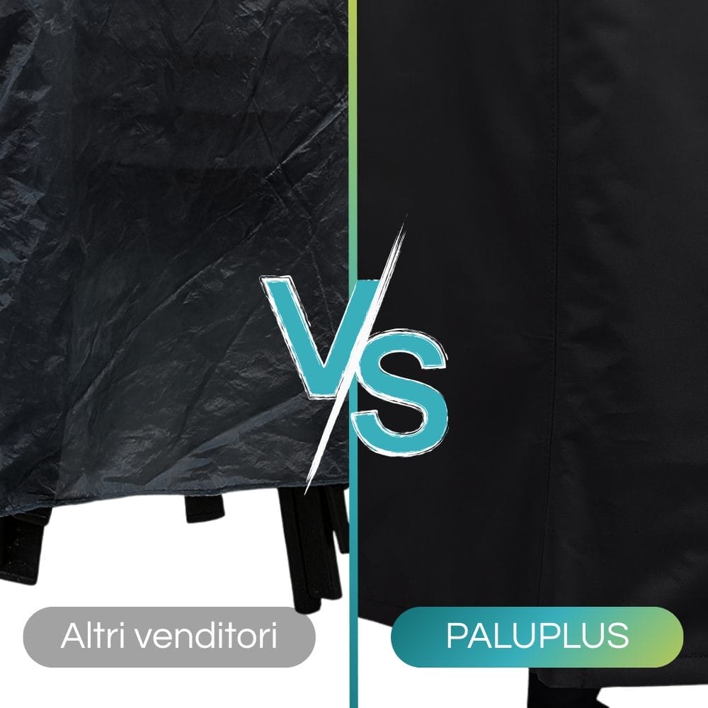 Confronto qualità copertura tavolo Paluplus con telo spesso rispetto ad altri venditori