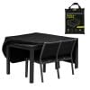 copertura per tavolo e 4 sedie principale (2) Telo protettivo nero per tavolo e 4 sedie da giardino in poliestere resistente