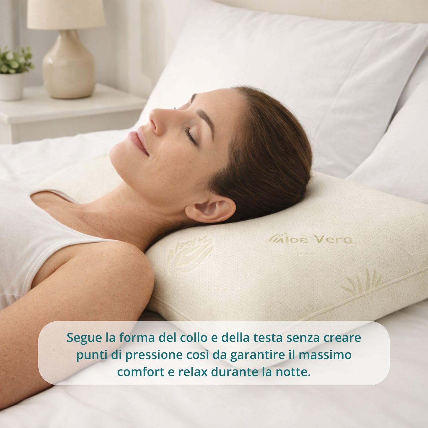 Cuscino doppia onda in memory foam che segue collo e testa garantendo comfort e relax
