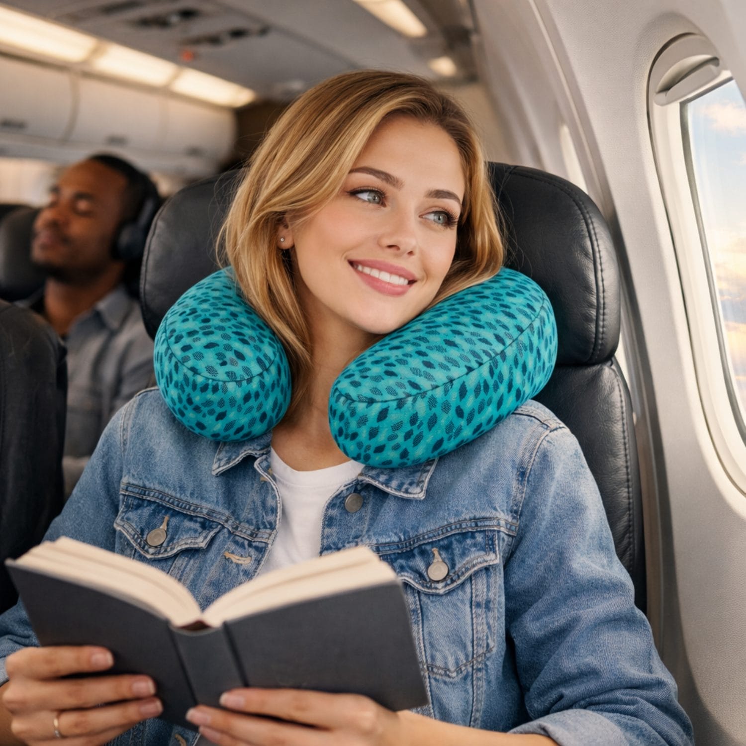 Cuscino da viaggio cervicale in memory foam ideale per aereo e lunghi viaggi
